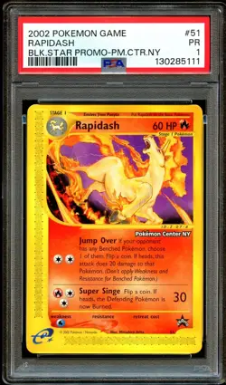 PSA 1 POOR Rapidash 51 WOTC Black Star PROMO Pokemon CENTER NY Card 111 - Image 2