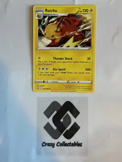 Pokemon Cards Raichu 053/196 Lost Origin Non Holo Rare Mint Condition Card - Image 1