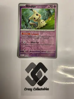 Pokemon Cards Mimikyu 037/091 Paldean Fates Reverse Holo Mint Condition Card - Image 1
