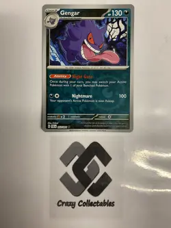 Pokemon Cards Gengar 057/091 Paldean Fates Reverse Holo Mint Condition Card - Image 1