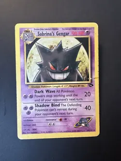 Pokemon Card TCG Sabrina's Gengar 29/132 Gym Challenge Rare Heavily Played WoTC - Image 1