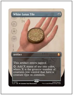 1x White Lotus Tile, Borderless Art, Magic the Gathering MTG NM - Image 1
