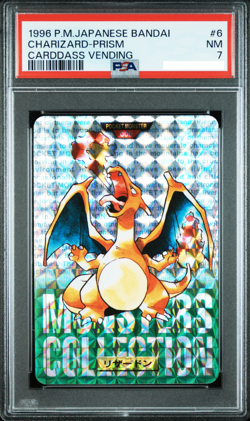 POKEMON BANDAI CARDDASS VENDING CHARIZARD VENUSAUR BLASTOISE PRISM PSA 7 set - Image 4