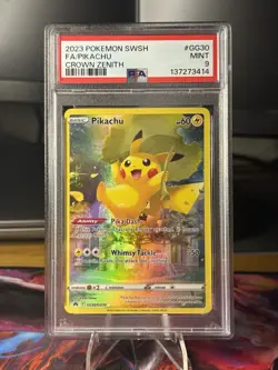 Pokemon 2023 Crown Zenith Full Art PIKACHU #GG30 PSA 9 Mint RARE - Image 1