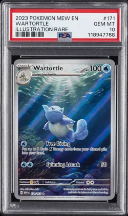 2023 POKEMON MEW EN-151 ILLUSTRATION RARE #171 WARTORTLE PSA 10 - Image 1