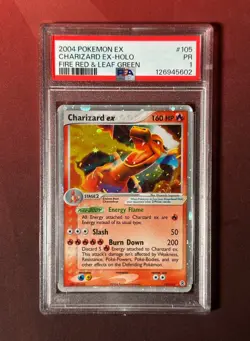 CHARIZARD EX 105/112 EX FireRed & LeafGreen PSA 1 PR NEW CERT Pokemon TCG card - Image 1