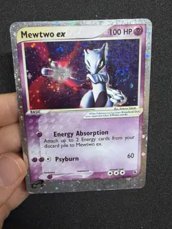 Pokemon Mewtwo EX TCG Ruby and Sapphire Holo Rare Card 101/109 MP - SWIRL 🌀 - Image 1