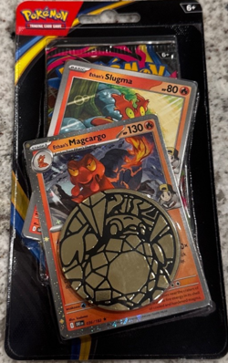 Pokemon TCG Phantasmal Flames Blister Pack With Two Bonus Cards + Coin Bundle - Image 1