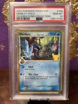 PSA 10 Mimikyu SWSH136 Delta Species Black Star Promo Celebrations Pokemon Card - Image 4