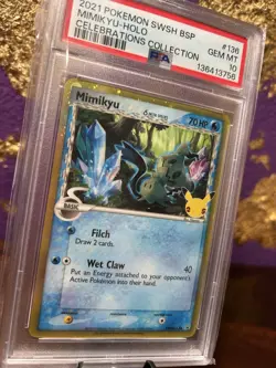 PSA 10 Mimikyu SWSH136 Delta Species Black Star Promo Celebrations Pokemon Card - Image 5