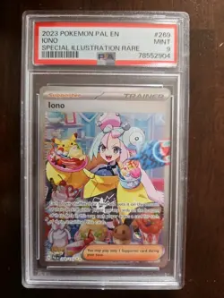 Iono Trainer Paldea Evolved Ultra Rare Pokemon TCG Card GRADED PSA 9 - Image 1