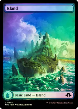 MTG FOIL Island 305 Full Art - Modern Horizons 3 #305 - Image 1