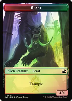 MTG FOIL {Beast Token} // {Goblin Token} (1/1) - Ravnica Remastered #014 - Image 1