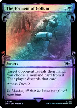 MTG FOIL The Torment of Gollum Showcase Silver Foil - The Lord of the Rings - Image 1