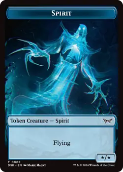 MTG {Manifest Token} // {Spirit Token} (Blue) - Duskmourn: House of Horror #018 - Image 2