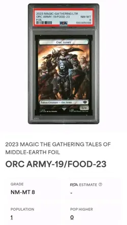 MTG Orc Army (0019) Double-Sided Token Surge Foil Lord Of The Rings PSA 8 POP 1 - Image 4