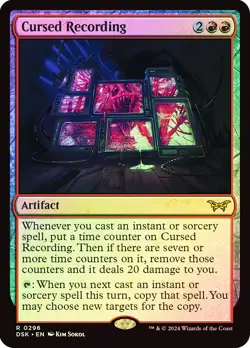MTG FOIL Cursed Recording (#296) - Duskmourn: House of Horror #296 - Image 1