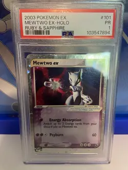 PSA 1 Pokemon TCG 2004 Mewtwo EX 101/109 Ruby & Sapphire - Image 1