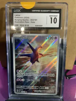 Pokemon TCG Latios Pokemon 2024 Surging Sparks -#203/191 Illustration Rare Holo - Image 1