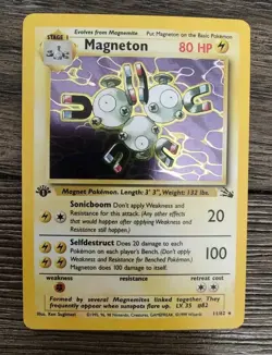Pokemon Fossil Holo Rare Magneton 1st Edition 11/62 NM-MINT - Image 1