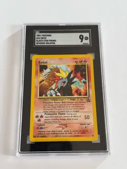 2001 Pokemon Black Star WOTC Promo #34 Entei Reverse Holo SGC 9 Mint - Image 1
