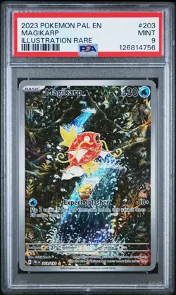 MAGIKARP 2023 Pokemon Scarlet Violet Paldea Evolved #203 Illustration Rare PSA 9 - Image 1