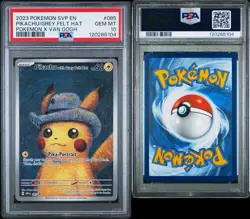 PSA10 2023 Pokemon Scarlet Violet Promo PIKACHU Grey Felt Hat Pokemon x Van Gogh - Image 4
