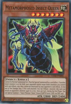 Yugioh Metamorphosed Insect Queen LED2-EN008 Super Rare 1st NM - Image 1