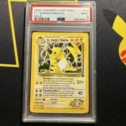 PSA 9 Lt. Surge’s Raichu 11/132 -Rare Holo Vintage Pokemon Card- Gym Challenge - Image 1