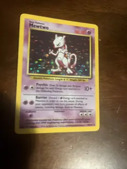 Pokemon Mewtwo Holo Card 10/102 Base Set, Unlimited, Rare NM/LP WOTC Vintage - Image 1