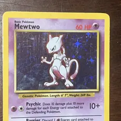 Pokemon Mewtwo Holo Card 10/102 Base Set, Unlimited, Rare NM/LP WOTC Vintage - Image 4