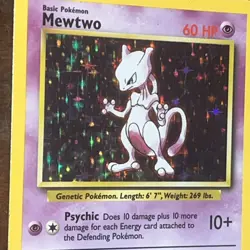 Pokemon Mewtwo Holo Card 10/102 Base Set, Unlimited, Rare NM/LP WOTC Vintage - Image 5