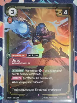 FOIL Riftbound Jinx Card OGN 030/298 English League of Legends - Image 1