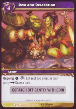 Heavy Play WoW TCG Rest and Relaxation (unscratched loot) Loot Cards World of Wa - Image 1