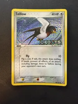 Pokemon Taillow Stamped Holo 80/107 EX Deoxys Reverse Card NM-LP Condition - Image 1