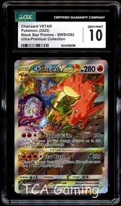 CGC 10 GEM MINT Charizard VSTAR 262 SWSH PROMO SWSH262 Pokemon Card 296 - Image 1