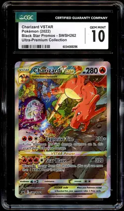 CGC 10 GEM MINT Charizard VSTAR 262 SWSH PROMO SWSH262 Pokemon Card 296 - Image 2