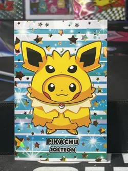 Pikachu Jolteon Poncho - Gold Holo Box Hit - Card Database Attacks 2 - Pokemon - Image 1