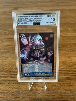 Sword Art Online Weiss Schwarz Card S100-086 U Sinon Japanese Graded AGS 10 - Image 1