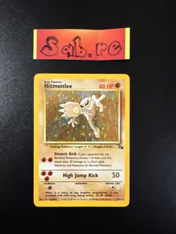 MP Condition Hitmonlee Holo Rare Fossil 7/62 Pokemon Card - Image 1