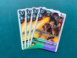 DarkTyrannomon EX8-041 Playset Chain of Liberation Digimon Card Game x4 - Image 1