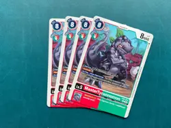 MasterTyrannomon EX8-014 Playset Chain of Liberation Digimon Card Game x4 - Image 1