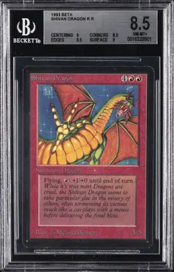 1993 MAGIC: THE GATHERING BETA, R SHIVAN DRAGON R BGS 8.5 - Image 1