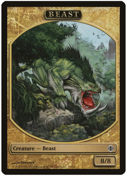 MTG Beast Token Shards of Alara 10/10 Regular Token NM/Mint - Image 1