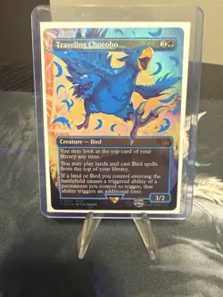 Traveling Chocobo (Borderless) (Neon Ink Blue) Final Fantasy Foil - Image 1