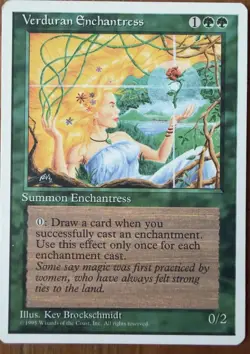 Verduran Enchantress ~ Fourth Edition [ Excellent ] [ Magic MTG ] - Image 1