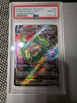 2022 Pokemon JPN.SWSH FA/Rayquaza Vmax Vstar Universe #108 PSA 10 - Image 1
