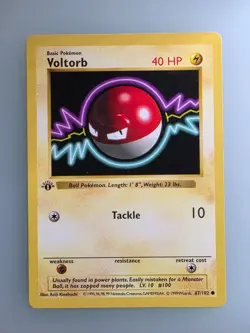 Pokemon Base Set 1st Edition Shadowless Voltorb 67/102 LP - Image 1