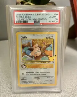 2021 POKEMON CELEBRATIONS CLASSIC COLL #20 CLEFFA-HOLO PSA 10 - Image 1
