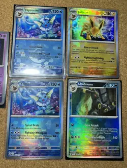 Pokemon Prismatic Evolution Masterball And Pokeball Holo Lot Vaporeon Umbreon - Image 3